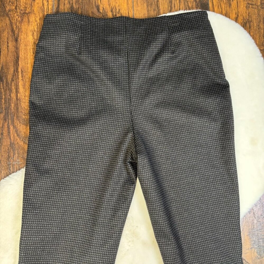 Chico's Pants 1 Women's 8 Black Gray Houndstooth Slim Leg Elastic Waist Pull-On - Picture 5 of 11
